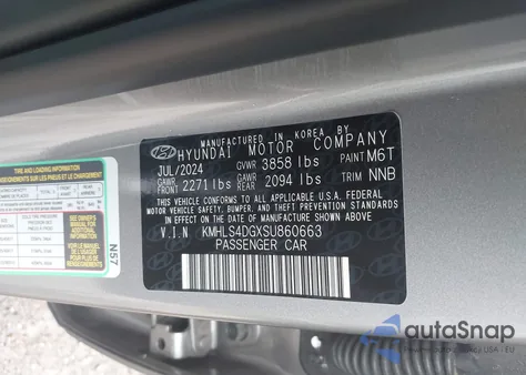 2025 Hyundai Elantra Sel Convenience from USA, damaged, VIN KMHLS4DGXSU860663